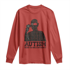 Autism Awareness Long Sleeve Shirt Autistic Seeing The World From A Different Angle Aesthetic TS09 Red Print Your Wear