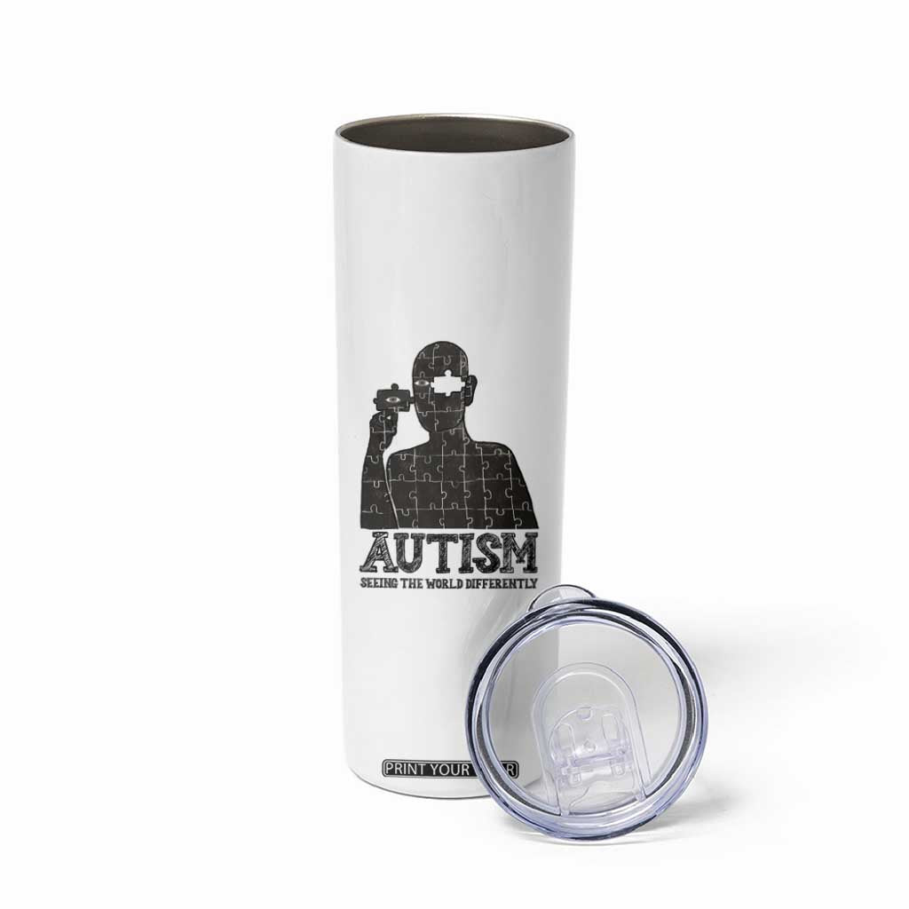 Autism Awareness Skinny Tumbler Autistic Seeing The World From A Different Angle Aesthetic TS09 Print Your Wear