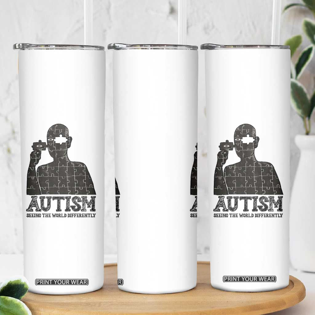 Autism Awareness Skinny Tumbler Autistic Seeing The World From A Different Angle Aesthetic TS09 Print Your Wear