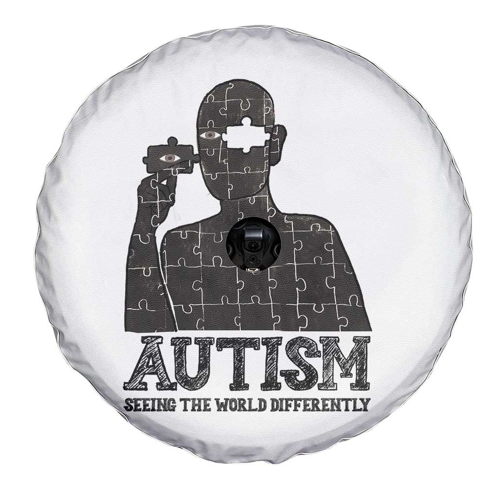 Autism Awareness Spare Tire Cover Autistic Seeing The World From A Different Angle Aesthetic TS09 Print Your Wear