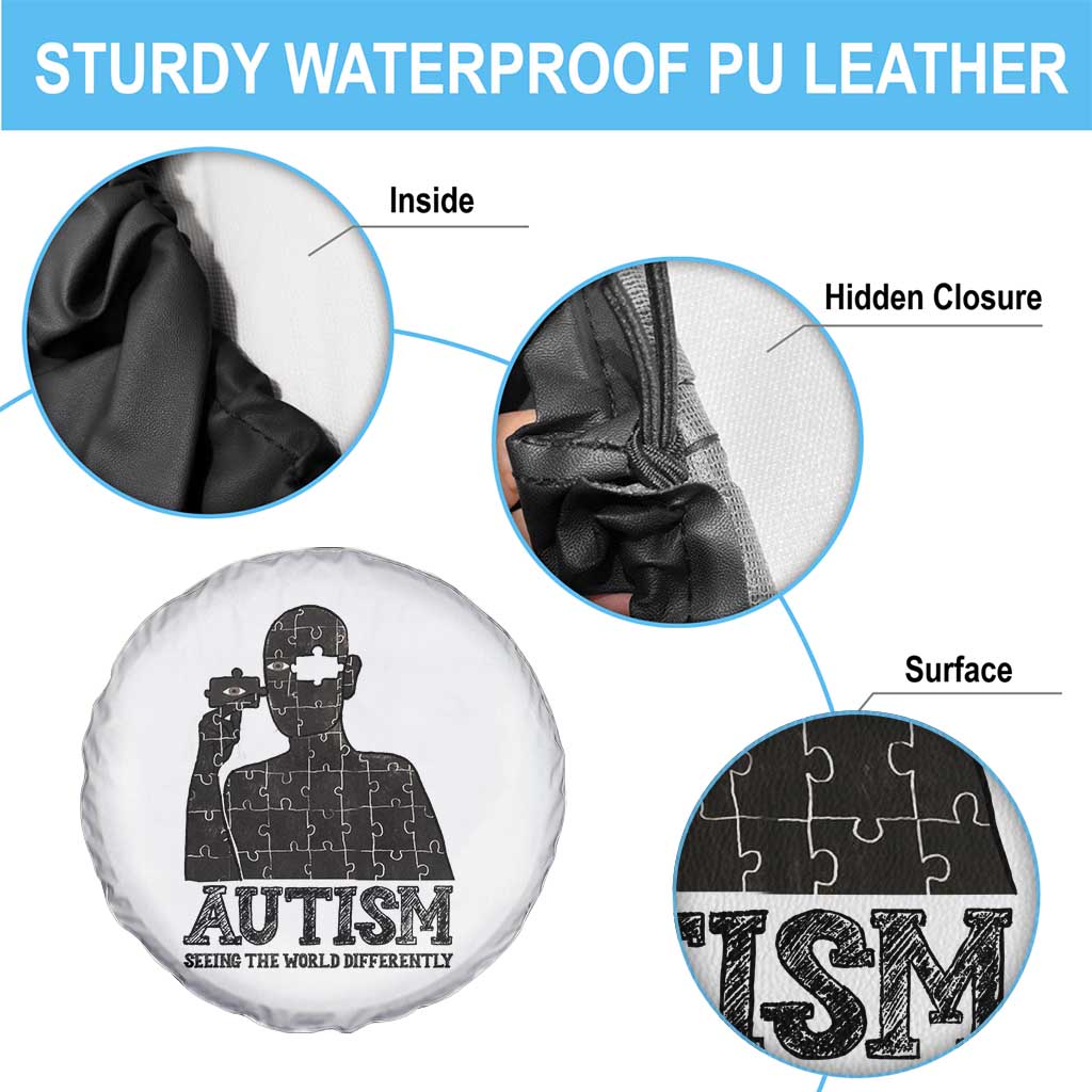 Autism Awareness Spare Tire Cover Autistic Seeing The World From A Different Angle Aesthetic TS09 Print Your Wear