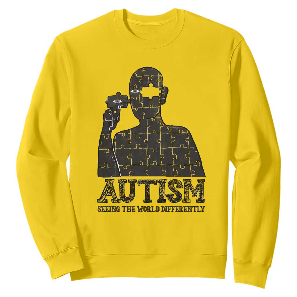 Autism Awareness Sweatshirt Autistic Seeing The World From A Different Angle Aesthetic TS09 Daisy Print Your Wear