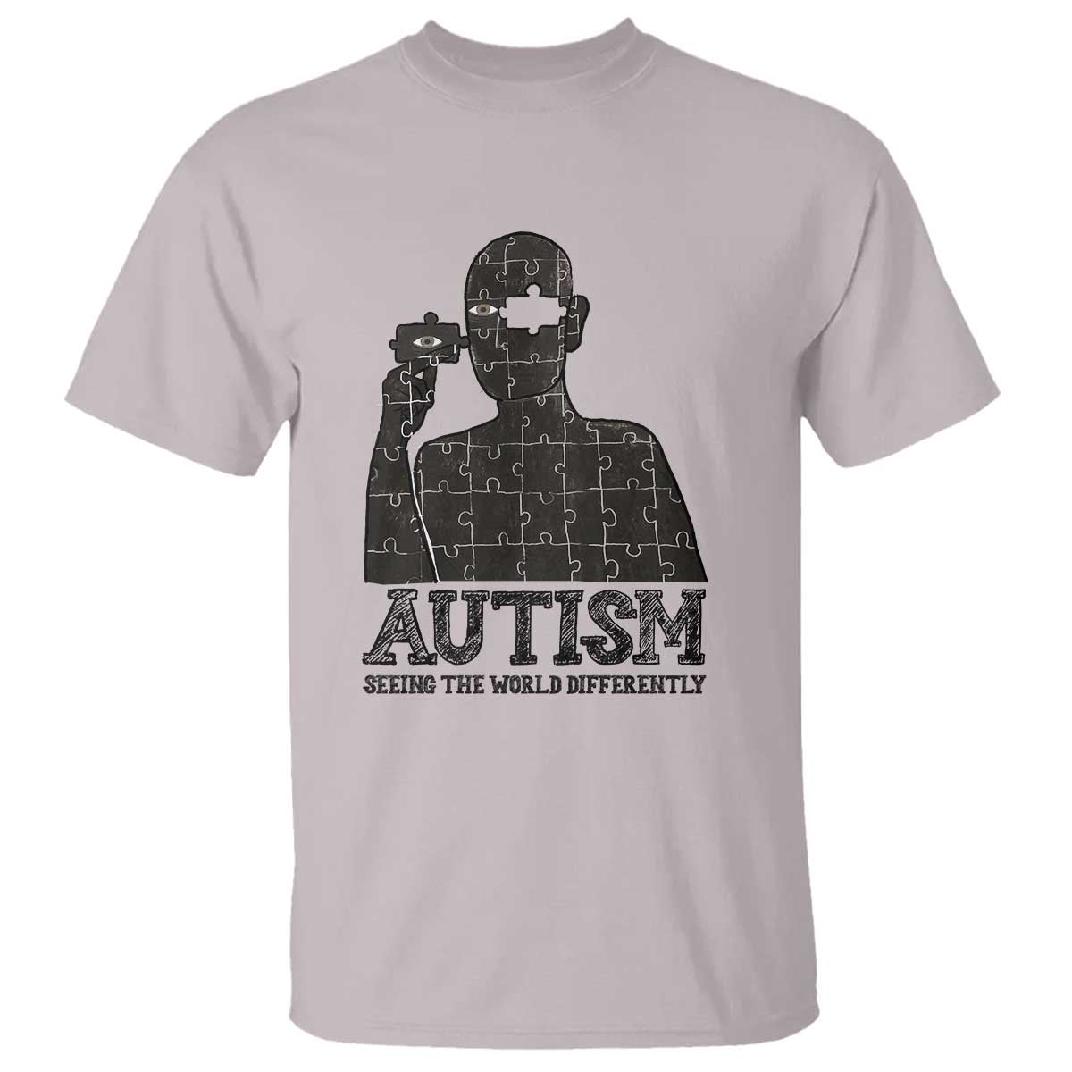 Autism Awareness T Shirt Autistic Seeing The World From A Different Angle Aesthetic TS09 Ice Gray Print Your Wear