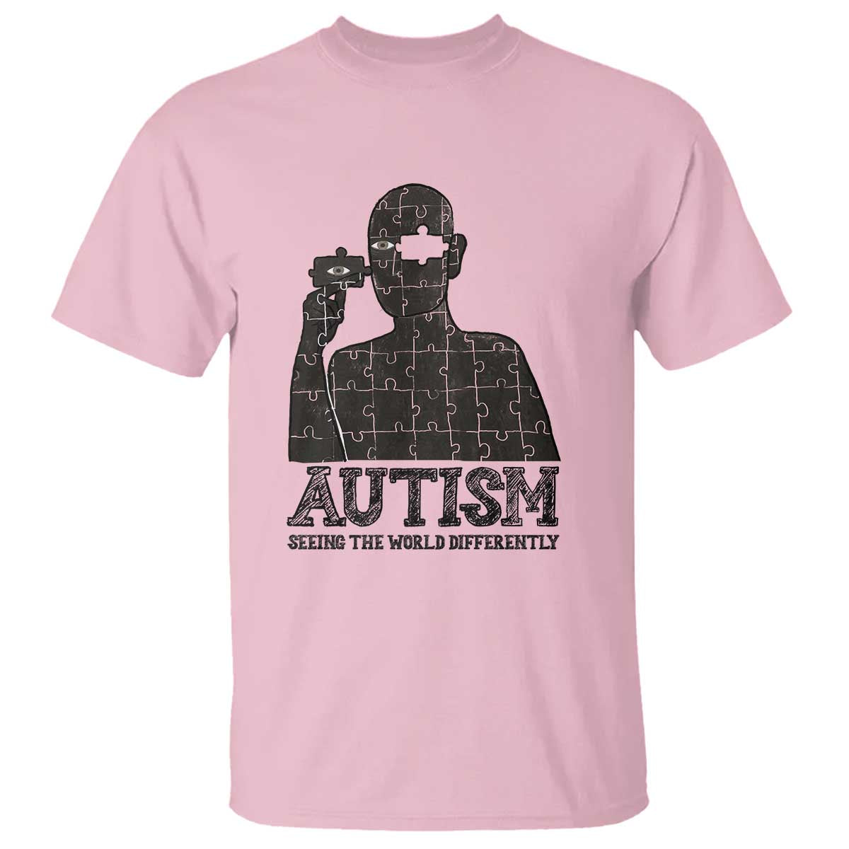 Autism Awareness T Shirt Autistic Seeing The World From A Different Angle Aesthetic TS09 Light Pink Print Your Wear
