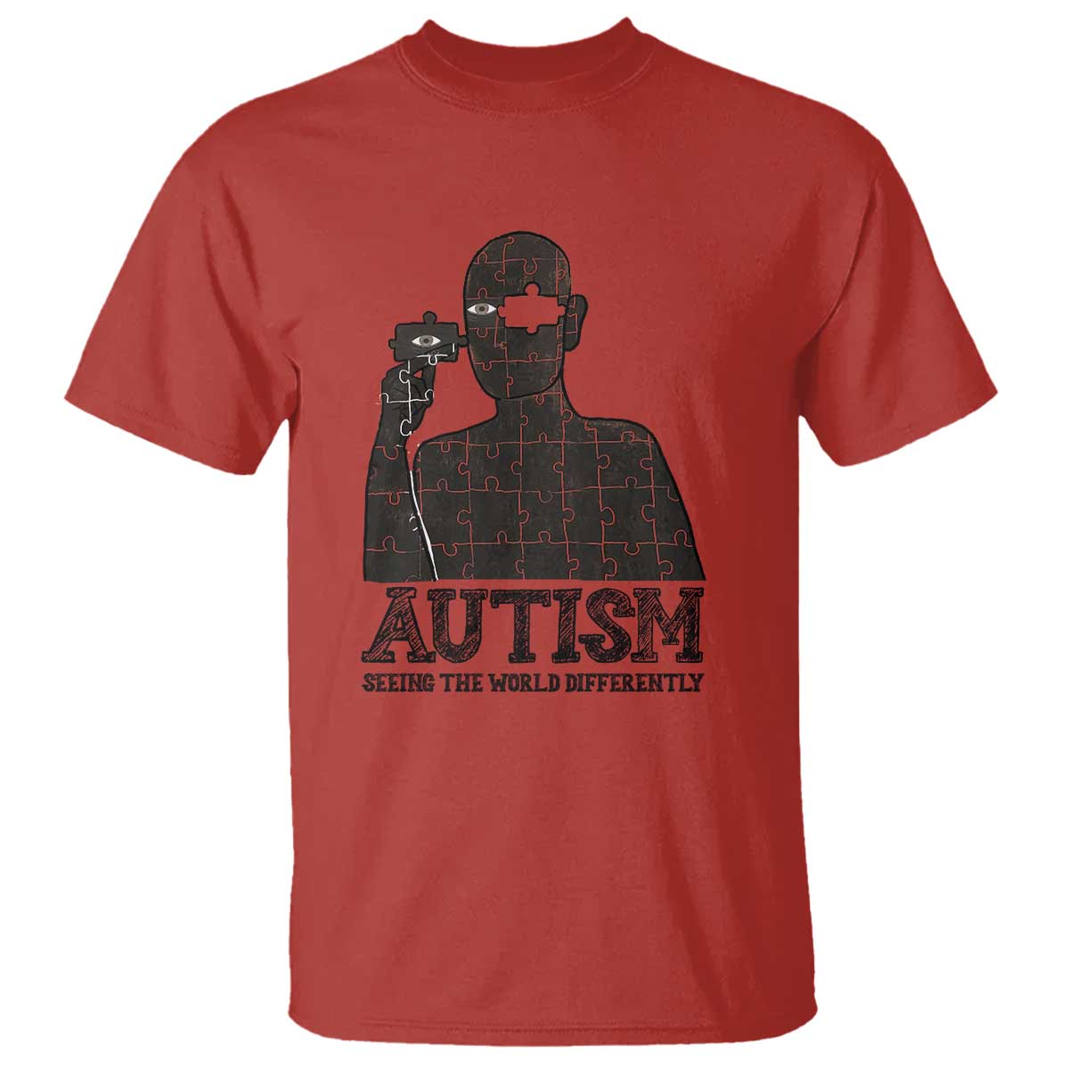 Autism Awareness T Shirt Autistic Seeing The World From A Different Angle Aesthetic TS09 Red Print Your Wear