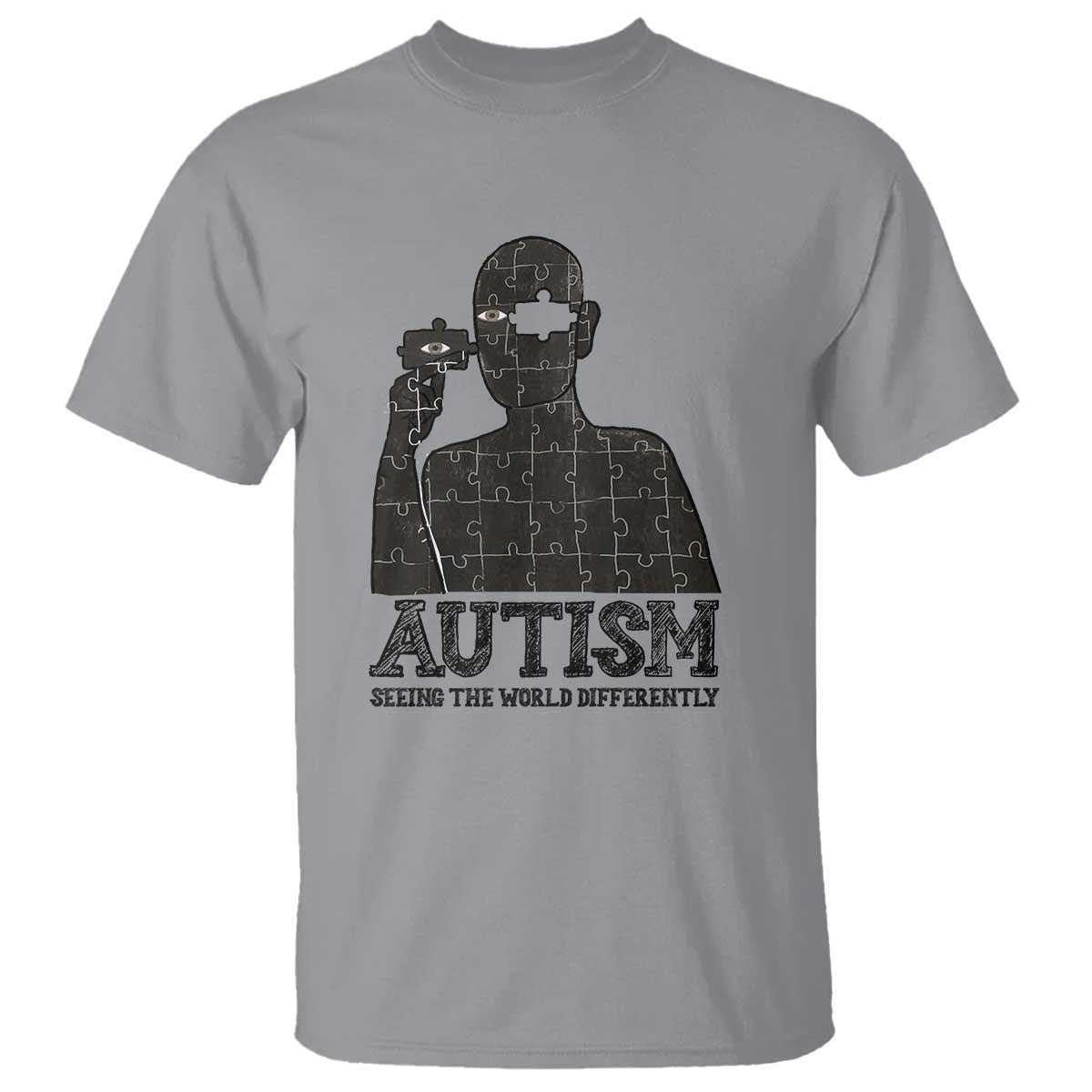 Autism Awareness T Shirt Autistic Seeing The World From A Different Angle Aesthetic TS09 Sport Gray Print Your Wear