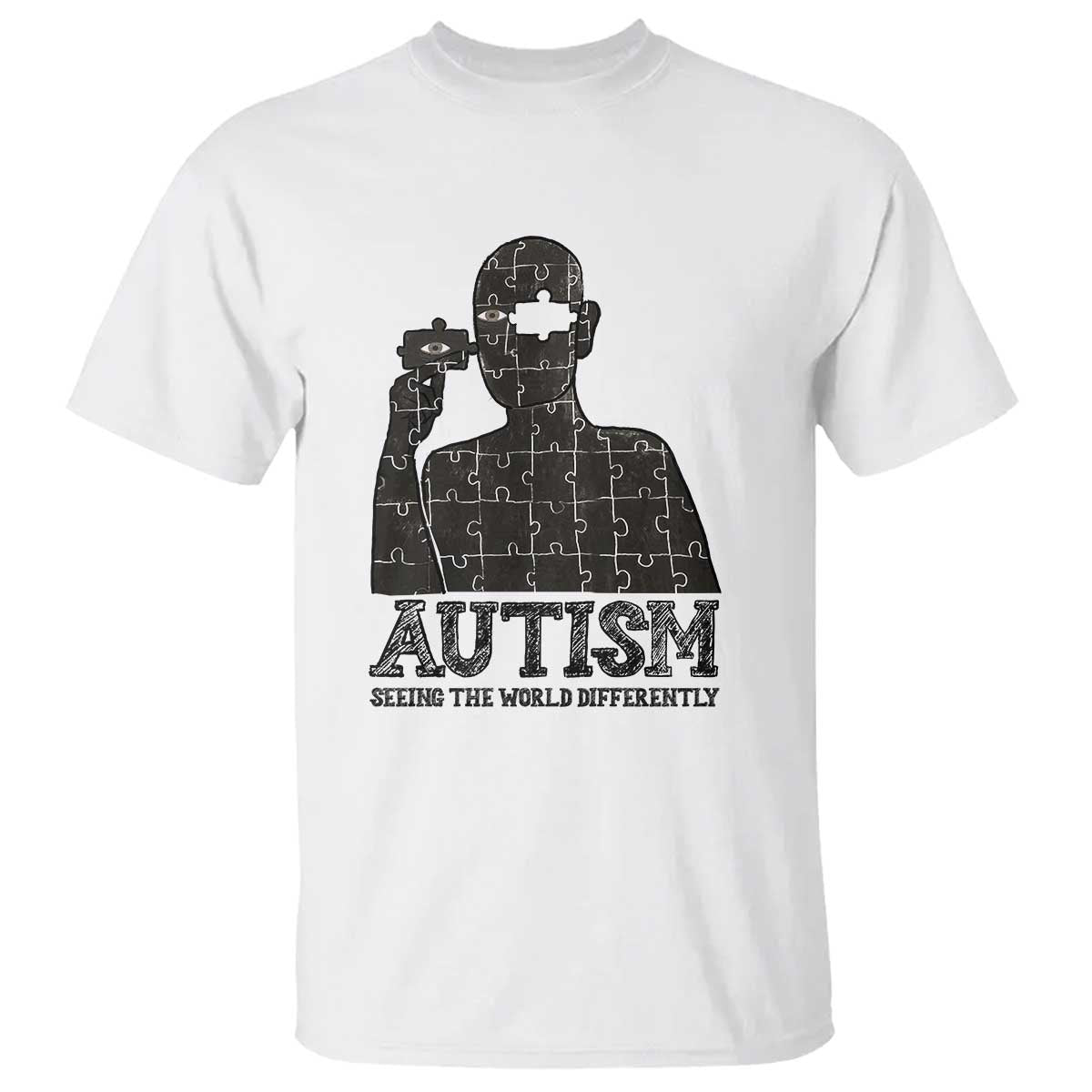 Autism Awareness T Shirt Autistic Seeing The World From A Different Angle Aesthetic TS09 White Print Your Wear