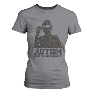 Autism Awareness T Shirt For Women Autistic Seeing The World From A Different Angle Aesthetic TS09 Charcoal Print Your Wear
