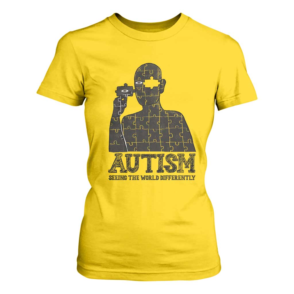 Autism Awareness T Shirt For Women Autistic Seeing The World From A Different Angle Aesthetic TS09 Daisy Print Your Wear