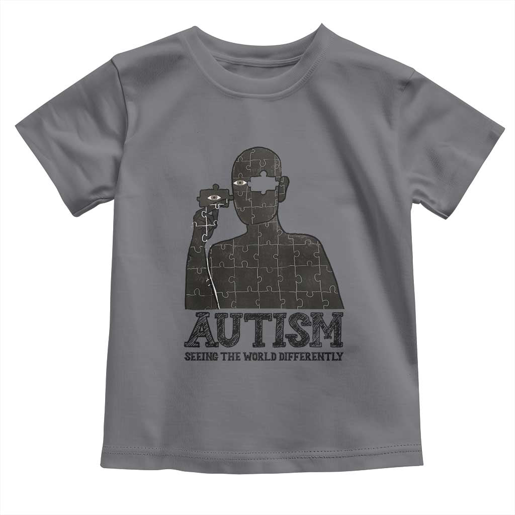 Autism Awareness Toddler T Shirt Autistic Seeing The World From A Different Angle Aesthetic TS09 Charcoal Print Your Wear