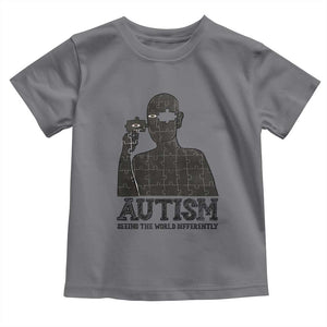 Autism Awareness Toddler T Shirt Autistic Seeing The World From A Different Angle Aesthetic TS09 Charcoal Print Your Wear