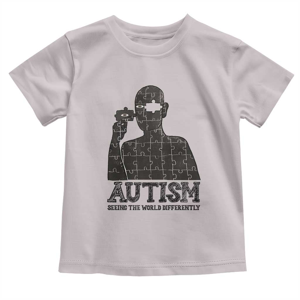 Autism Awareness Toddler T Shirt Autistic Seeing The World From A Different Angle Aesthetic TS09 Ice Gray Print Your Wear