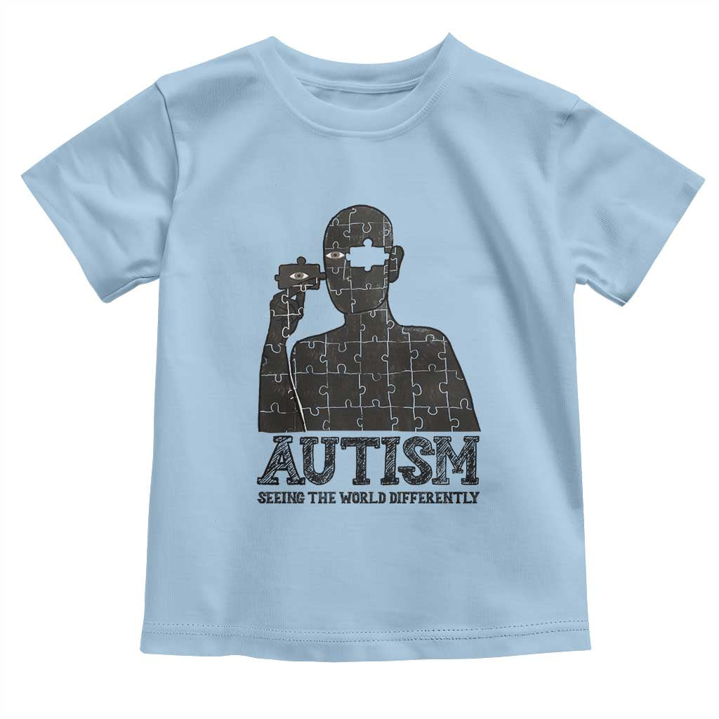 Autism Awareness Toddler T Shirt Autistic Seeing The World From A Different Angle Aesthetic TS09 Light Blue Print Your Wear