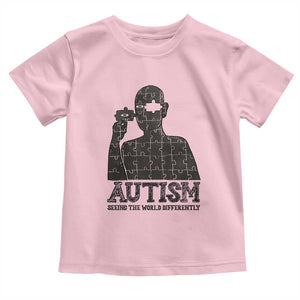 Autism Awareness Toddler T Shirt Autistic Seeing The World From A Different Angle Aesthetic TS09 Light Pink Print Your Wear