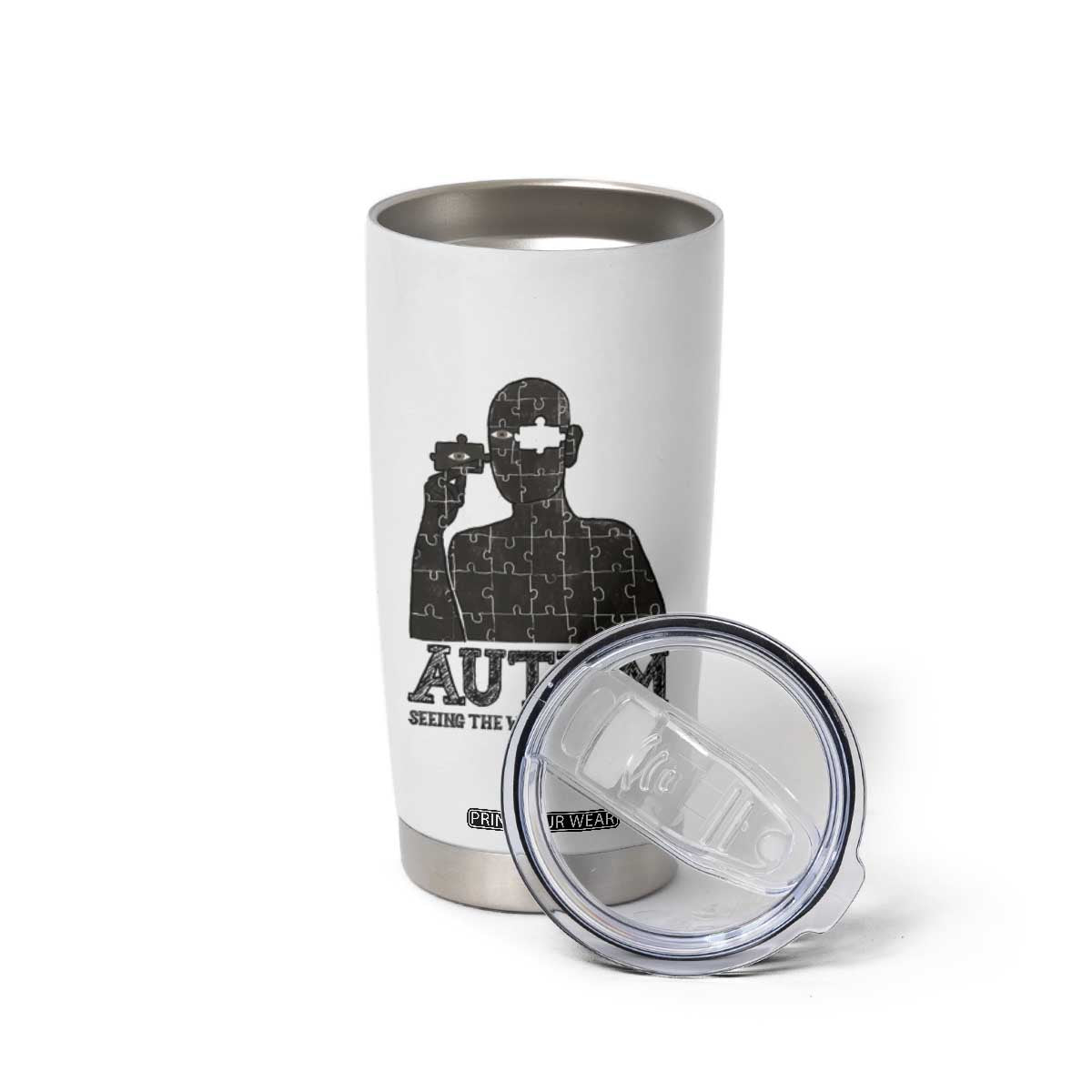 Autism Awareness Tumbler Cup Autistic Seeing The World From A Different Angle Aesthetic TS09 Print Your Wear