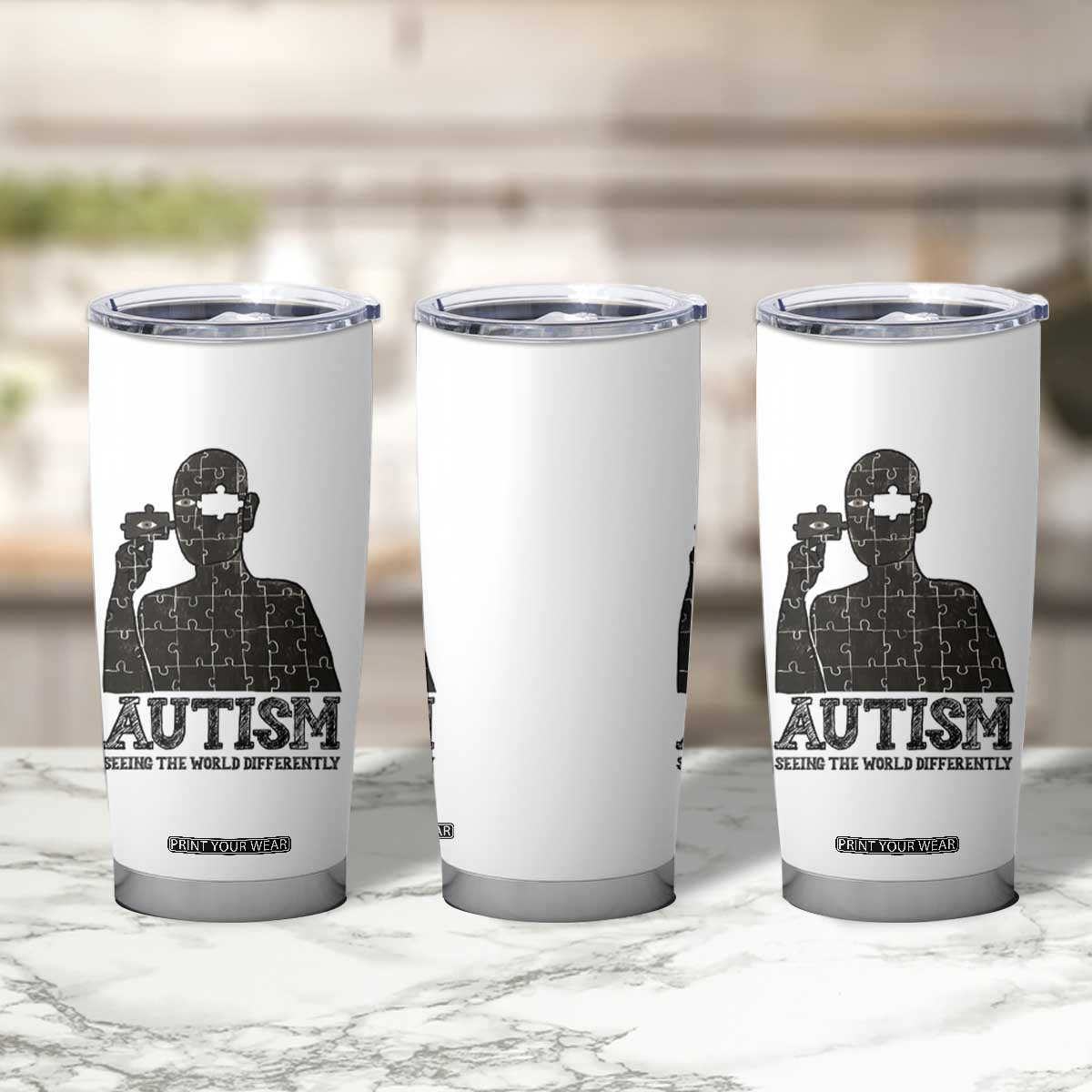Autism Awareness Tumbler Cup Autistic Seeing The World From A Different Angle Aesthetic TS09 Print Your Wear