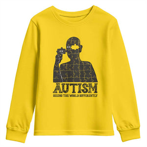 Autism Awareness Youth Sweatshirt Autistic Seeing The World From A Different Angle Aesthetic TS09 Daisy Print Your Wear