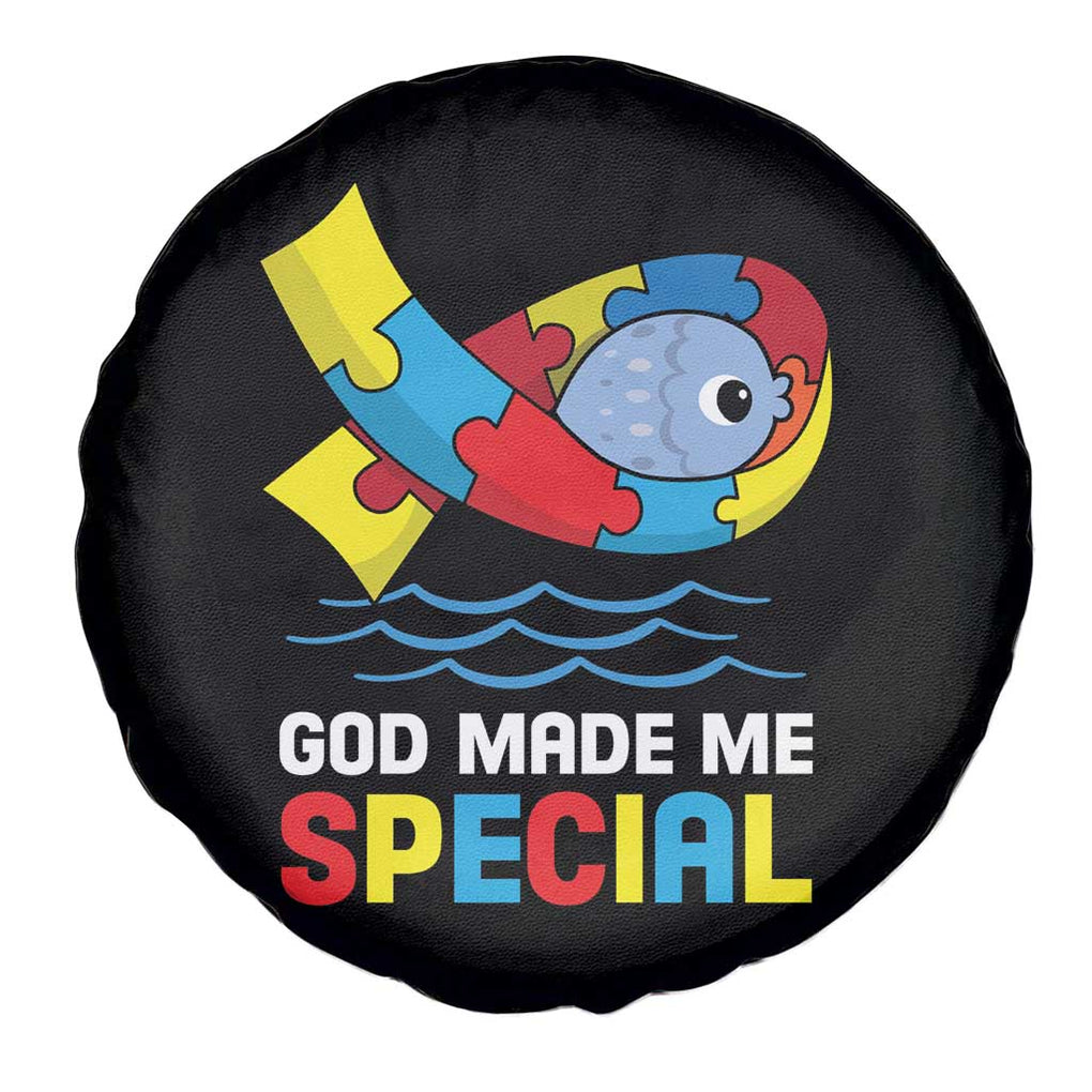 Autism Awareness Spare Tire Cover God Made Me Special Cute Fish Puzzle Ribbon TS09 Print Your Wear
