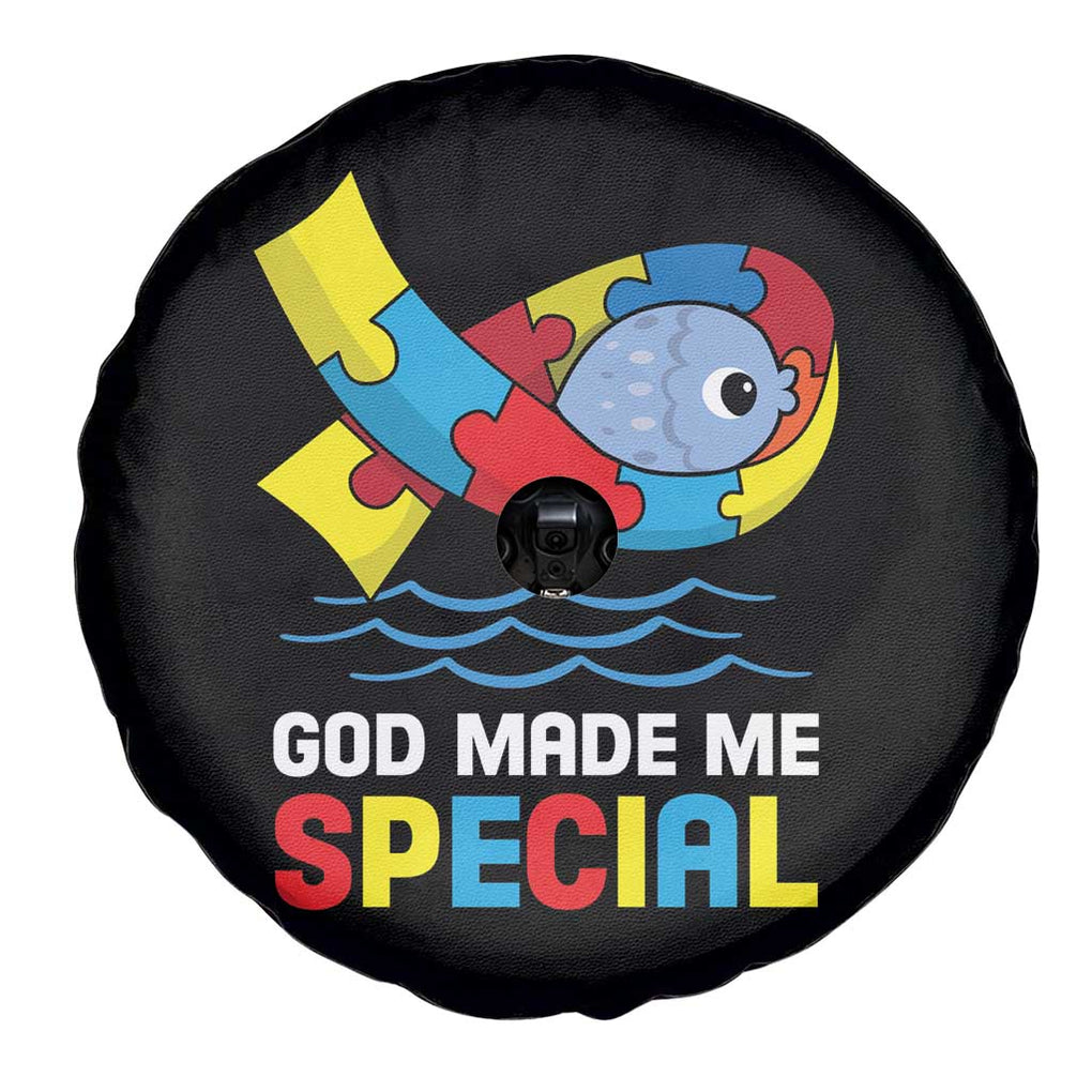Autism Awareness Spare Tire Cover God Made Me Special Cute Fish Puzzle Ribbon TS09 Print Your Wear