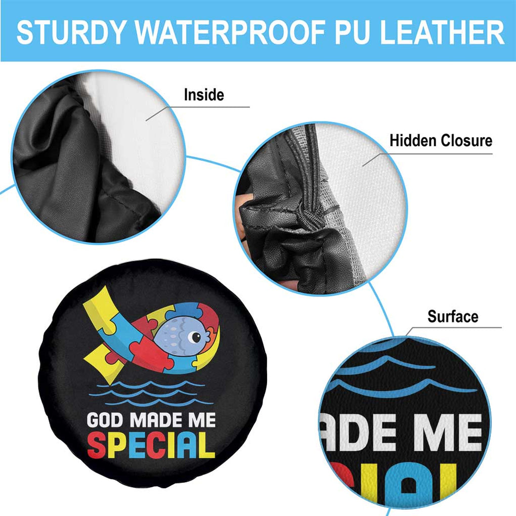 Autism Awareness Spare Tire Cover God Made Me Special Cute Fish Puzzle Ribbon TS09 Print Your Wear