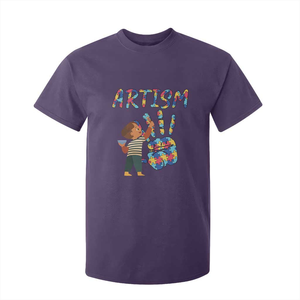 Autism Awareness T Shirt For Kid Artism Puzzle Boys Men Artist Autistic TS09 Purple Printyourwear