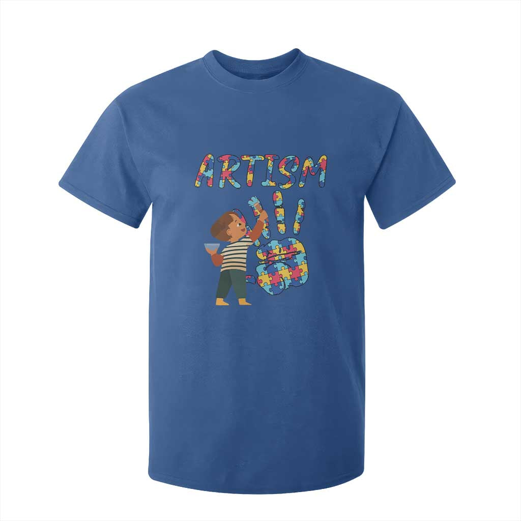 Autism Awareness T Shirt For Kid Artism Puzzle Boys Men Artist Autistic TS09 Royal Blue Printyourwear