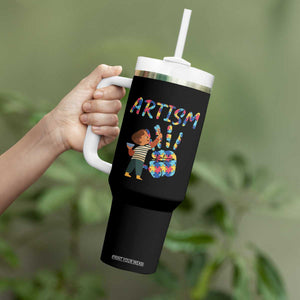 Autism Awareness Tumbler With Handle Artism Puzzle Boys Men Artist Autistic TS09 Print Your Wear
