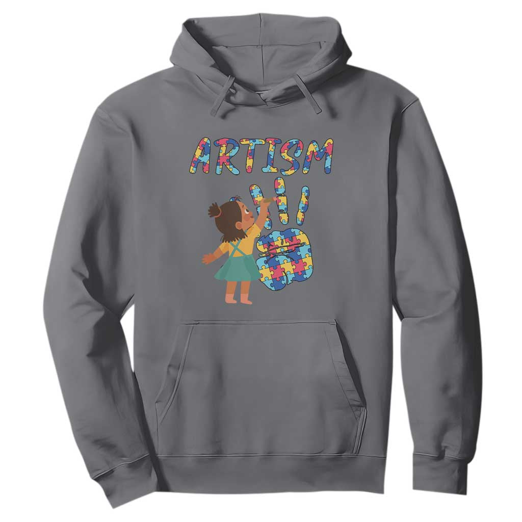 Autism Awareness Hoodie Artism Puzzle Girls Women Artist Autistic TS09 Charcoal Printyourwear