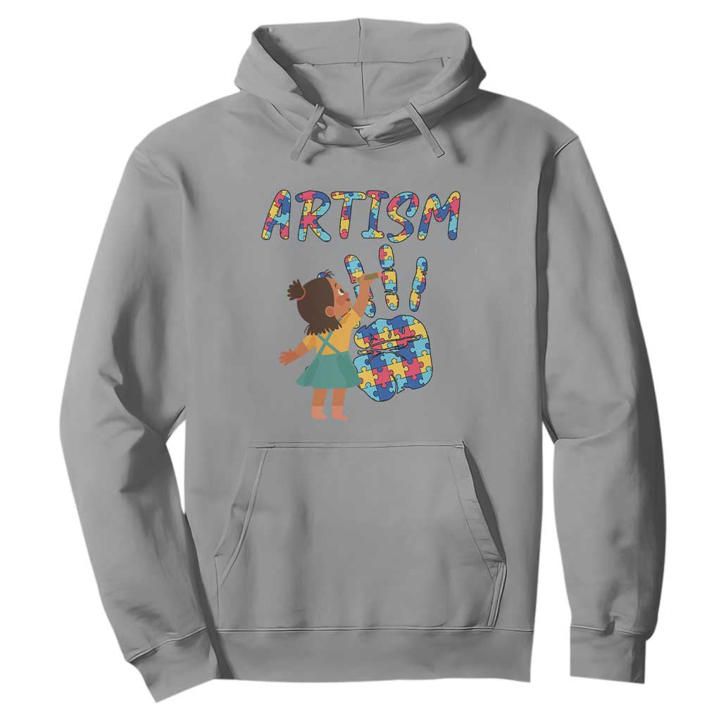 Autism Awareness Hoodie Artism Puzzle Girls Women Artist Autistic TS09 Sport Gray Printyourwear
