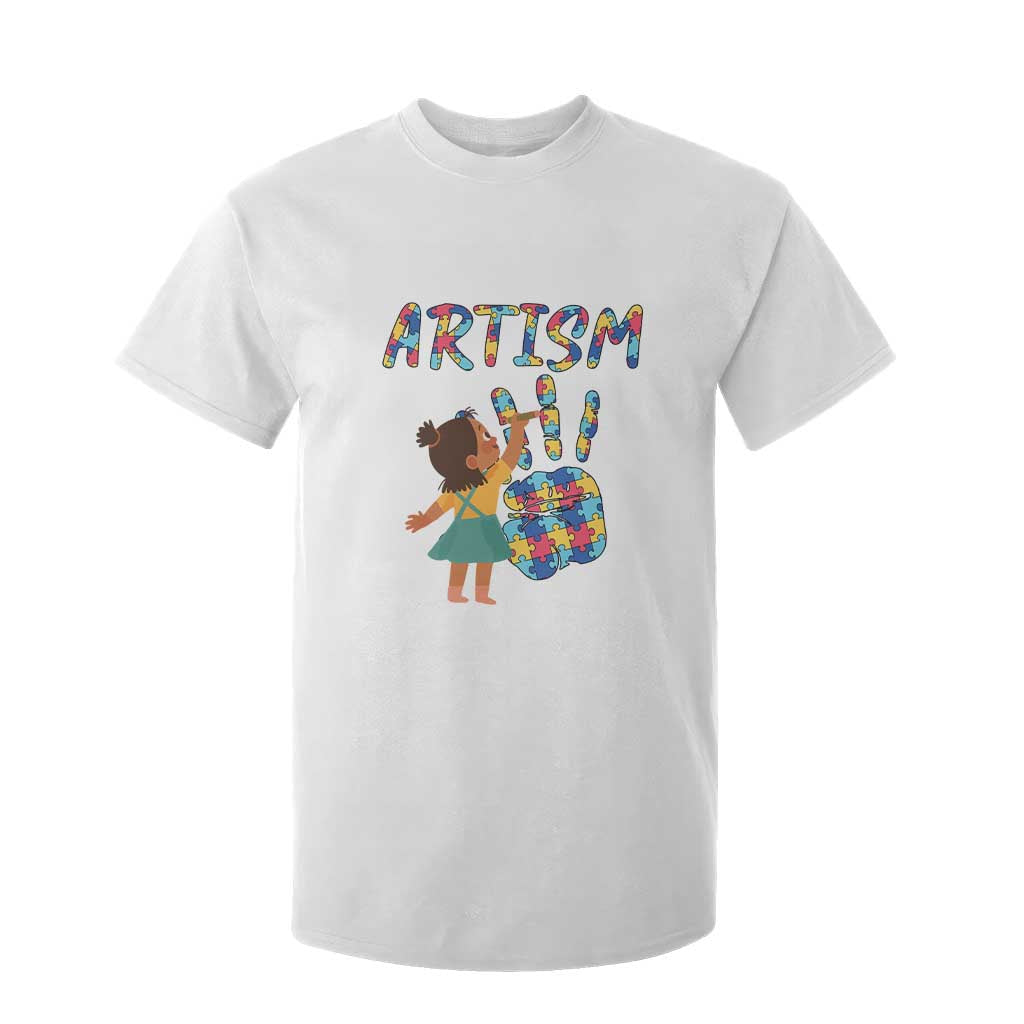 Autism Awareness T Shirt For Kid Artism Puzzle Girls Women Artist Autistic TS09 White Printyourwear