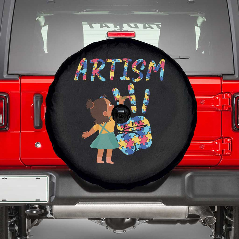 Autism Awareness Spare Tire Cover Artism Puzzle Girls Women Artist Autistic TS09 Black Print Your Wear