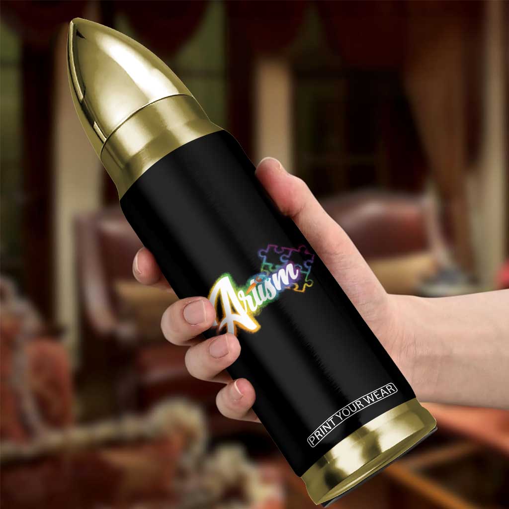 Autism Awareness Bullet Tumbler Artism Artist Autistic Rainbow Puzzle Aesthetic TS09 Print Your Wear