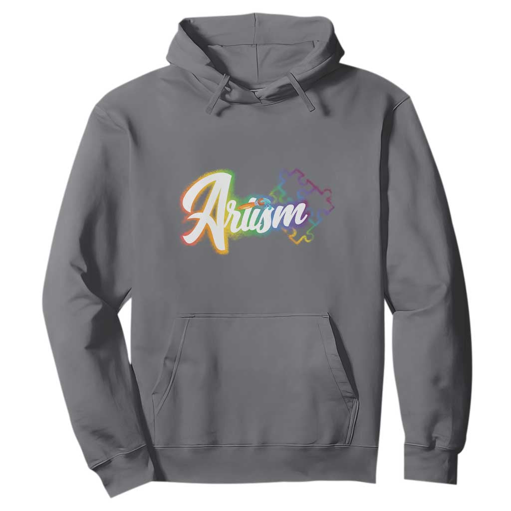Autism Awareness Hoodie Artism Artist Autistic Rainbow Puzzle Aesthetic TS09 Charcoal Printyourwear