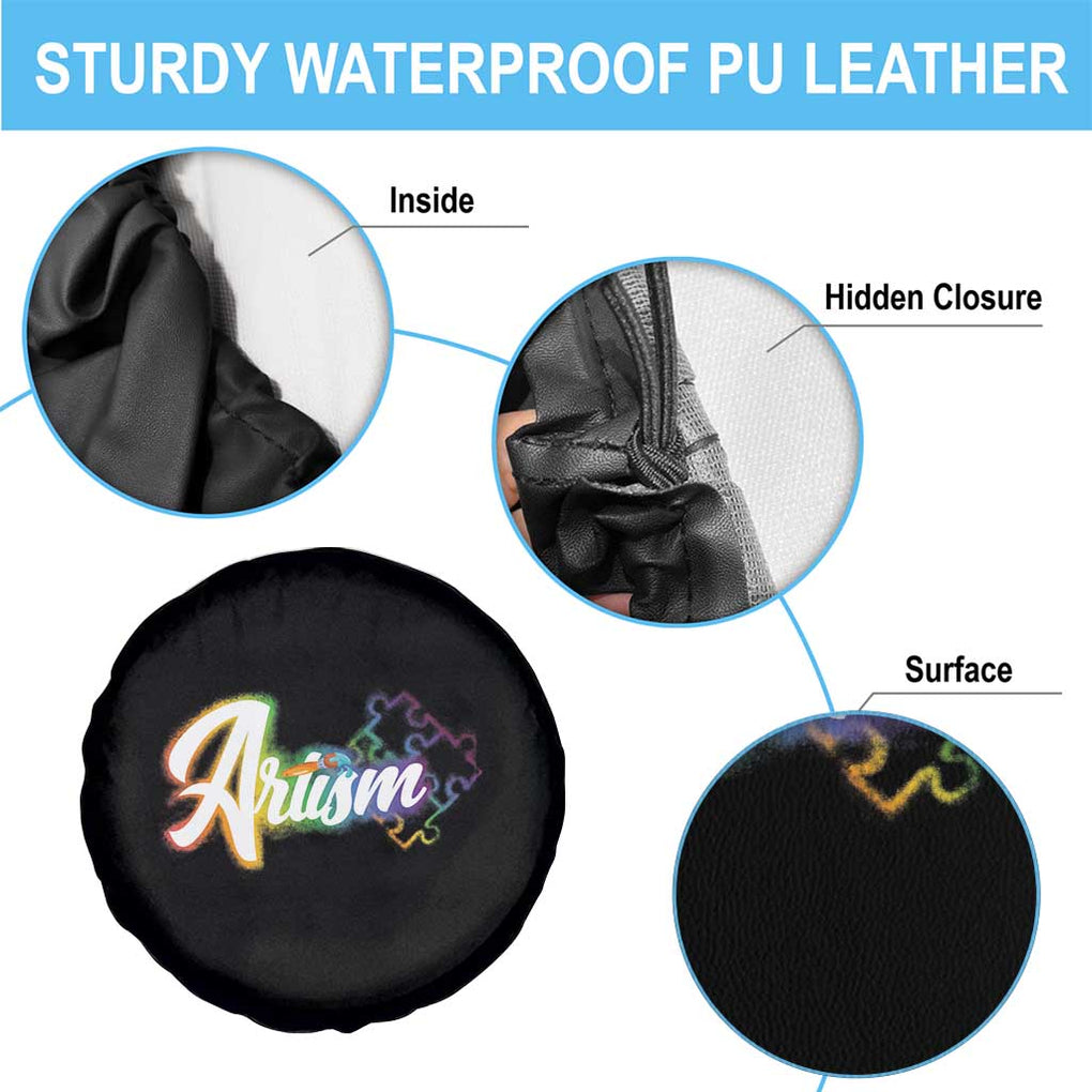 Autism Awareness Spare Tire Cover Artism Artist Autistic Rainbow Puzzle Aesthetic TS09 Print Your Wear