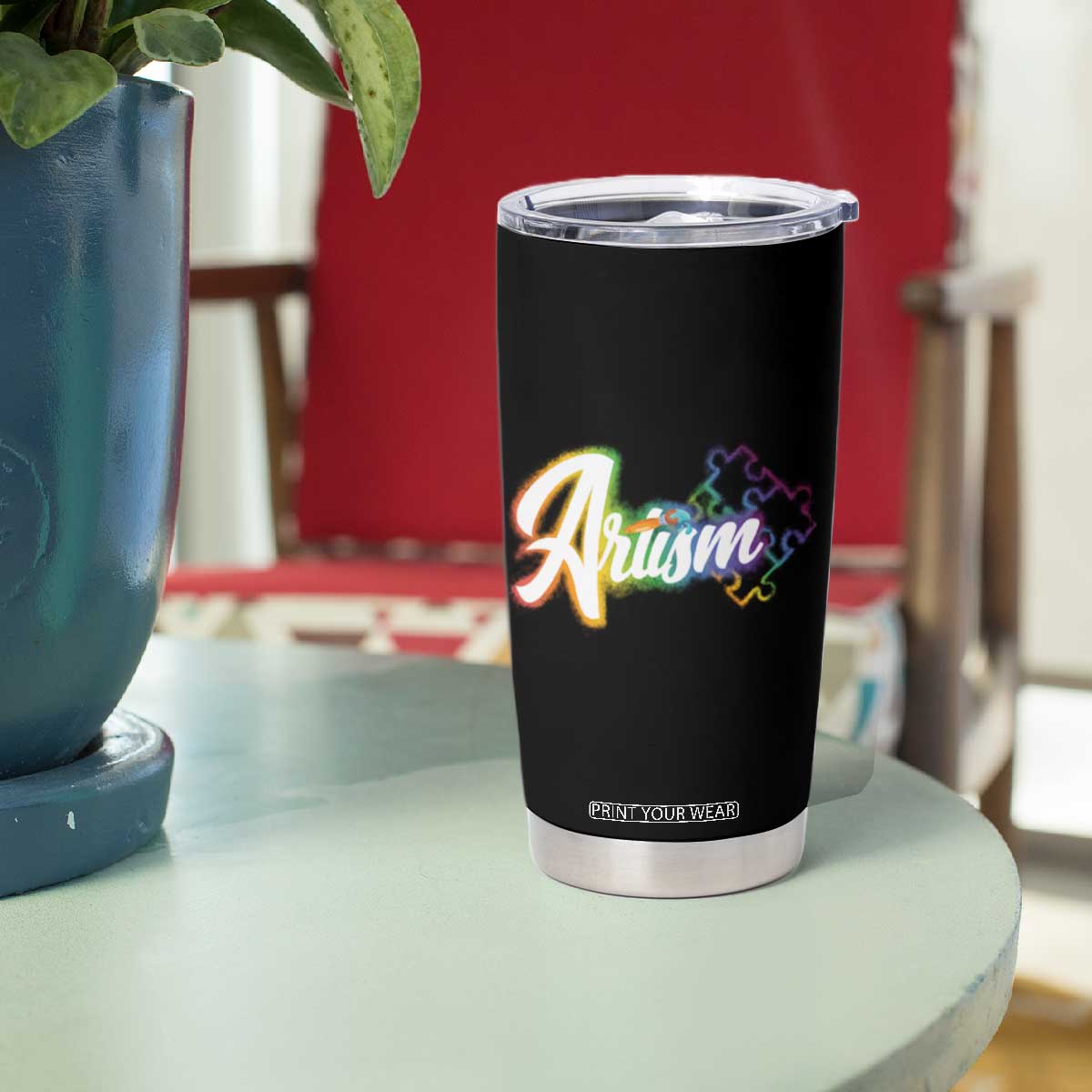 Autism Awareness Tumbler Cup Artism Artist Autistic Rainbow Puzzle Aesthetic TS09 Print Your Wear
