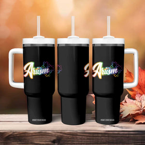 Autism Awareness Tumbler With Handle Artism Artist Autistic Rainbow Puzzle Aesthetic TS09 Print Your Wear