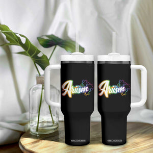 Autism Awareness Tumbler With Handle Artism Artist Autistic Rainbow Puzzle Aesthetic TS09 Print Your Wear