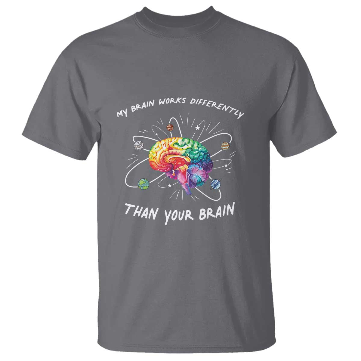 Autism Awareness T Shirt My Brain Works Differently Than Your Brain TS09 Charcoal Printyourwear