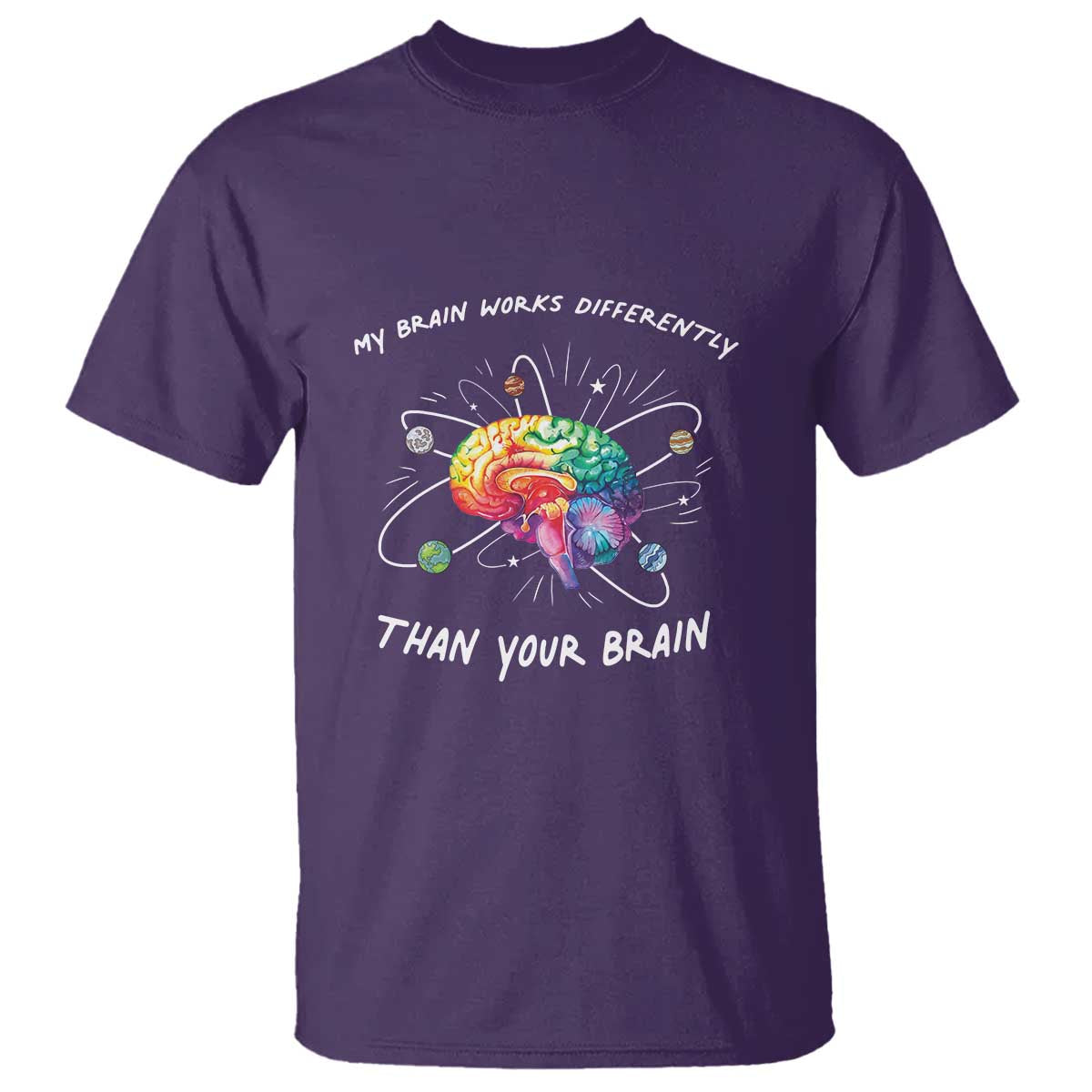 Autism Awareness T Shirt My Brain Works Differently Than Your Brain TS09 Purple Printyourwear