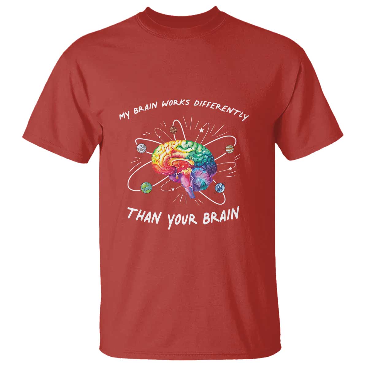Autism Awareness T Shirt My Brain Works Differently Than Your Brain TS09 Red Printyourwear