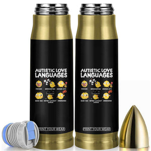 Autism Awareness Bullet Tumbler Autistic Love Languages Cute Chick TS09 Black Print Your Wear