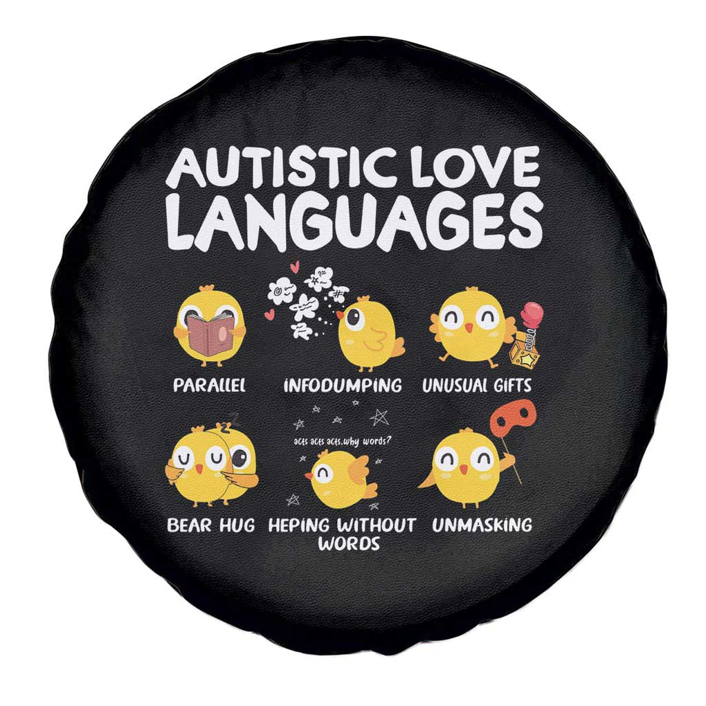 Autism Awareness Spare Tire Cover Autistic Love Languages Cute Chick TS09 Print Your Wear