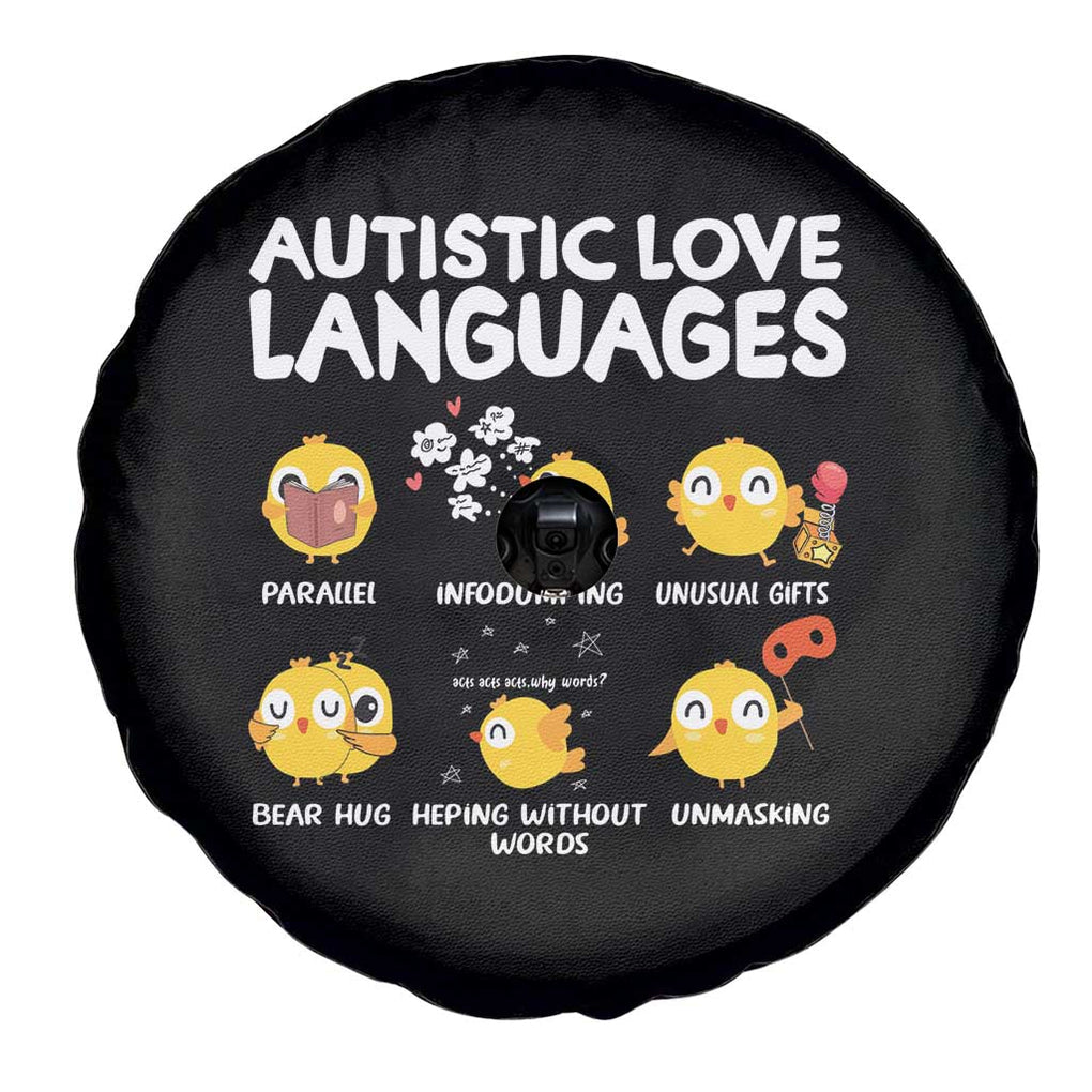Autism Awareness Spare Tire Cover Autistic Love Languages Cute Chick TS09 Print Your Wear