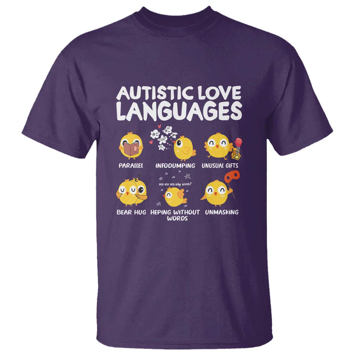 Autism Awareness T Shirt Autistic Love Languages Cute Chick TS09 Purple Printyourwear