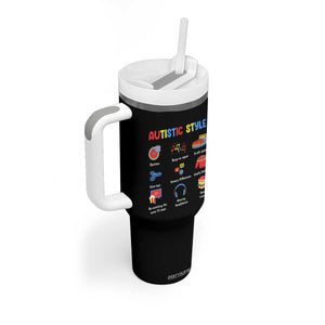 Autism Awareness Tumbler With Handle Autistic Style Routines Song On Repeat Stim Toys Sensory Differences TS09 Print Your Wear