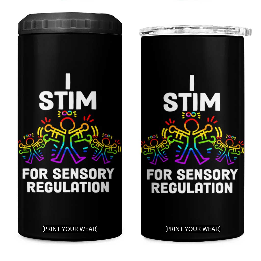 Autism Awareness 4 in 1 Can Cooler Tumbler I Stim For Sensory Regulation TS09 One Size: 16 oz Black Print Your Wear