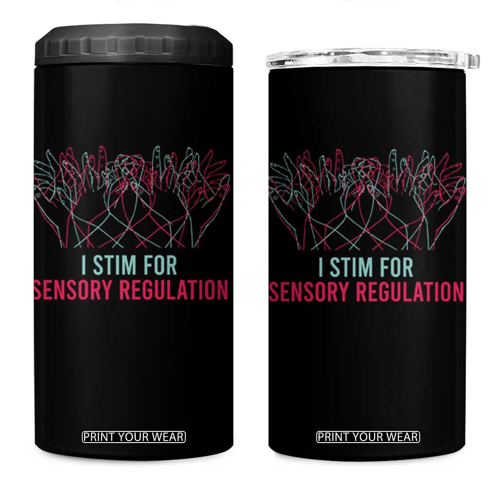 Autism 4 in 1 Can Cooler Tumbler I Stim For Sensory Regulation TS09 One Size: 16 oz Black Print Your Wear