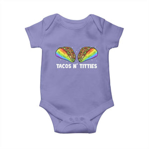 Tacos Lover LGBT Pride Baby Onesie Tacos N' Titties Gay Rainbow Proud TS09 Violet Print Your Wear