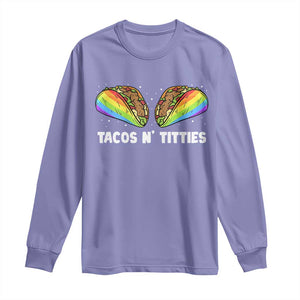 Tacos Lover LGBT Pride Long Sleeve Shirt Tacos N' Titties Gay Rainbow Proud TS09 Violet Print Your Wear