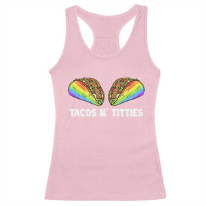 Tacos Lover LGBT Pride Racerback Tank Top Tacos N' Titties Gay Rainbow Proud TS09 Light Pink Print Your Wear